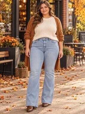 Good American Light Wash Straight Jeans Women's Plus Size 20 40x32 Stretch